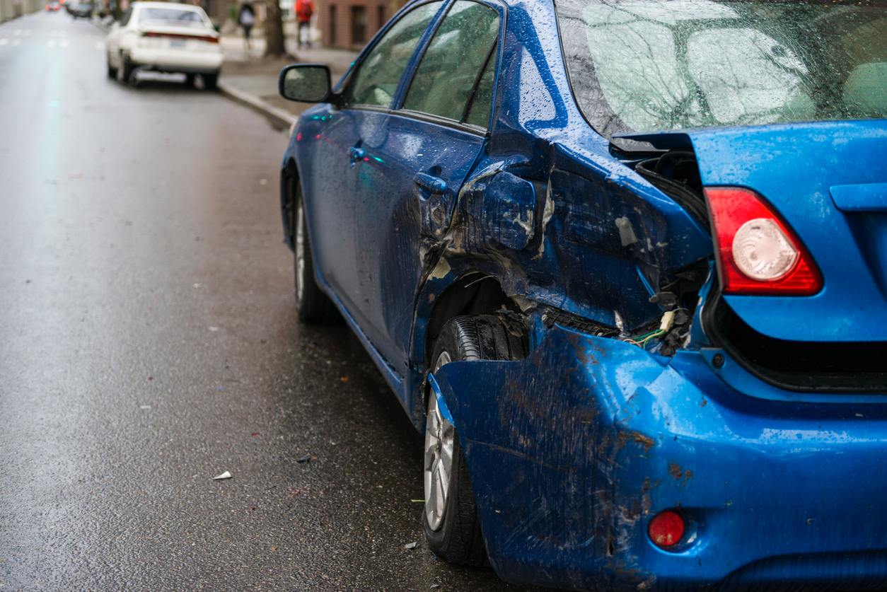 Hit and run involving a parked car on a city street to represent hit and run cases represented by Howell and Thornhill.